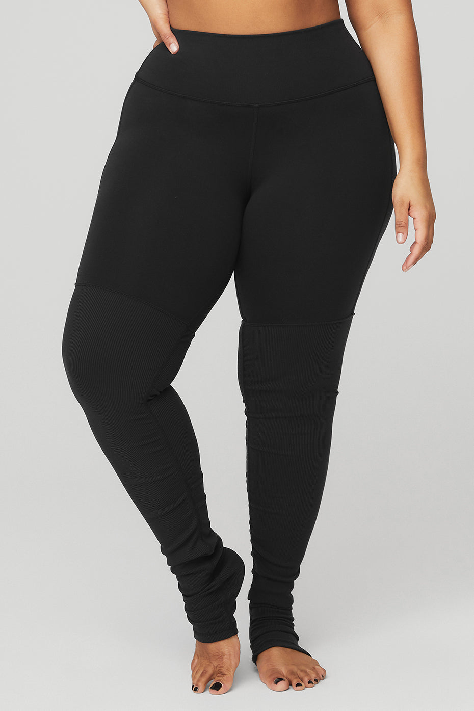 High-Waist Goddess Legging - Black/Black