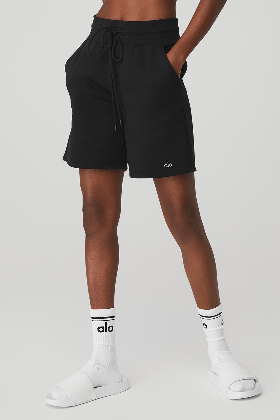 High-Waist Easy Sweat Short - Black