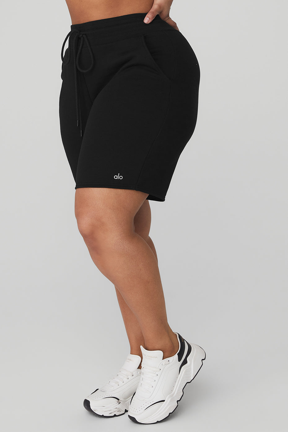 High-Waist Easy Sweat Short - Black