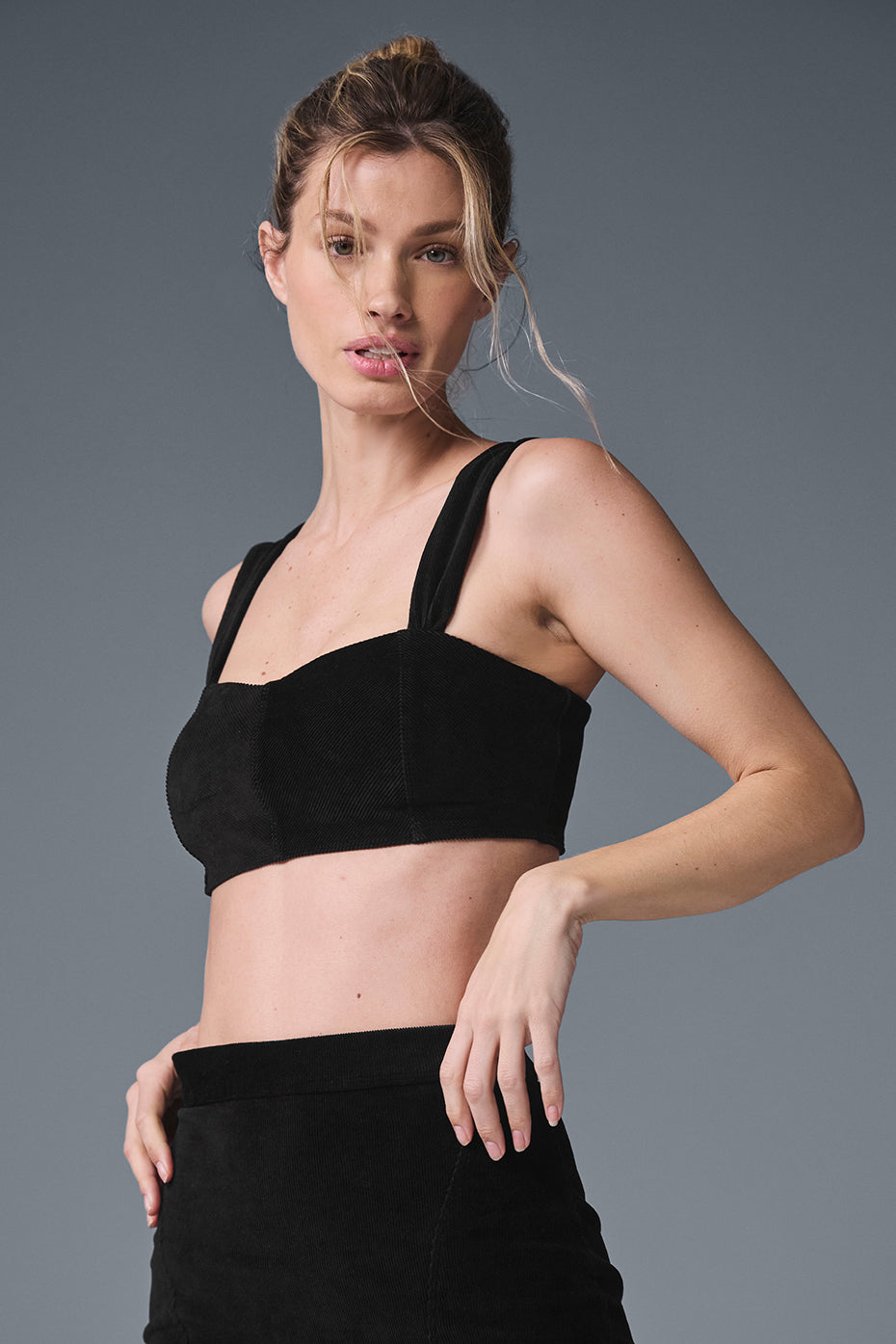 Micro Corduroy Winter Break Bra - Black