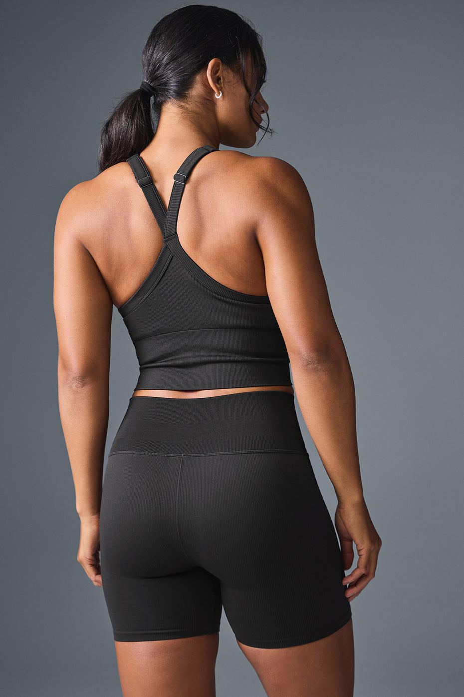 Seamless Ribbed Favorite Bra Tank - Black