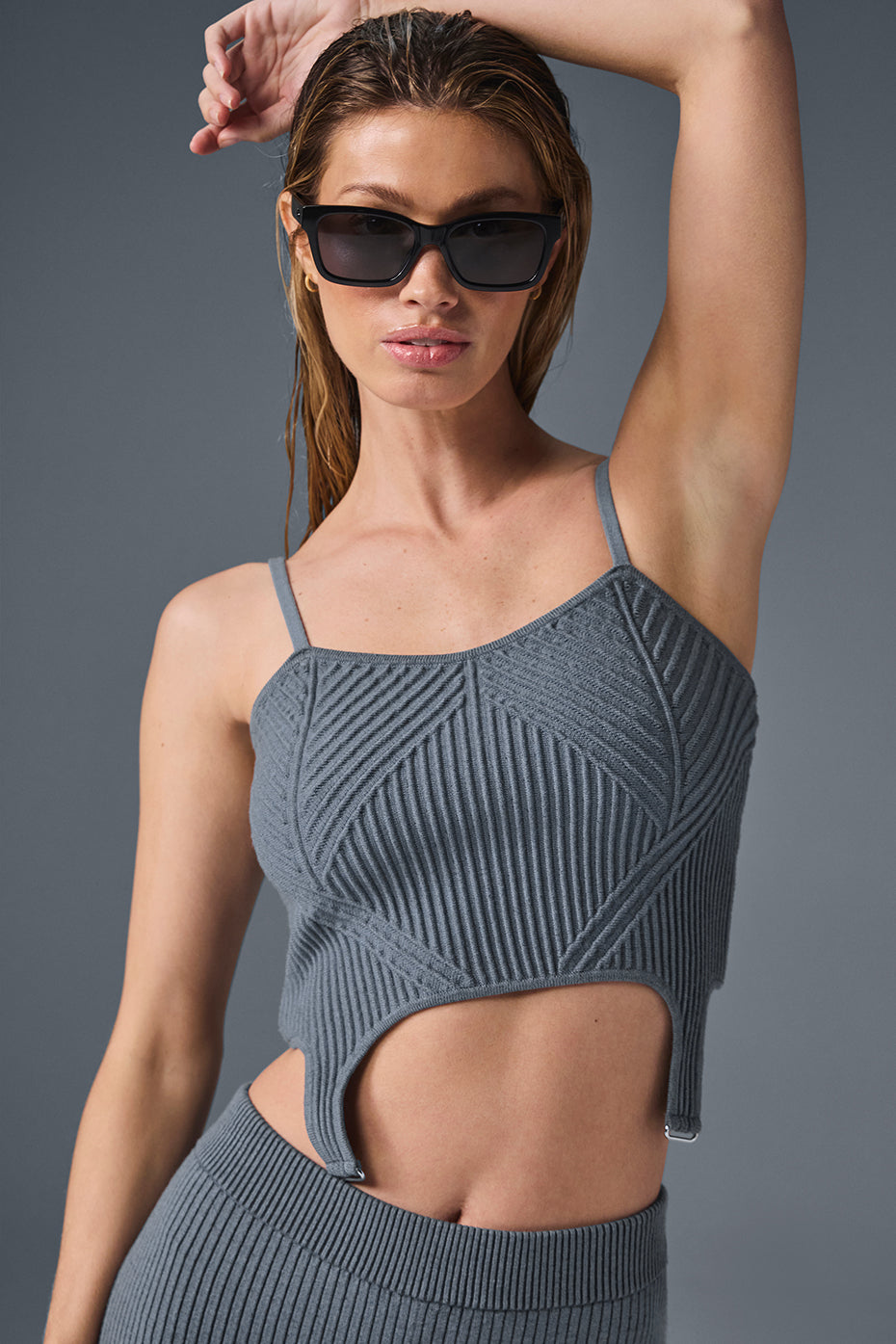 Denim Knit Garter Tank - Steel Grey/Anthracite